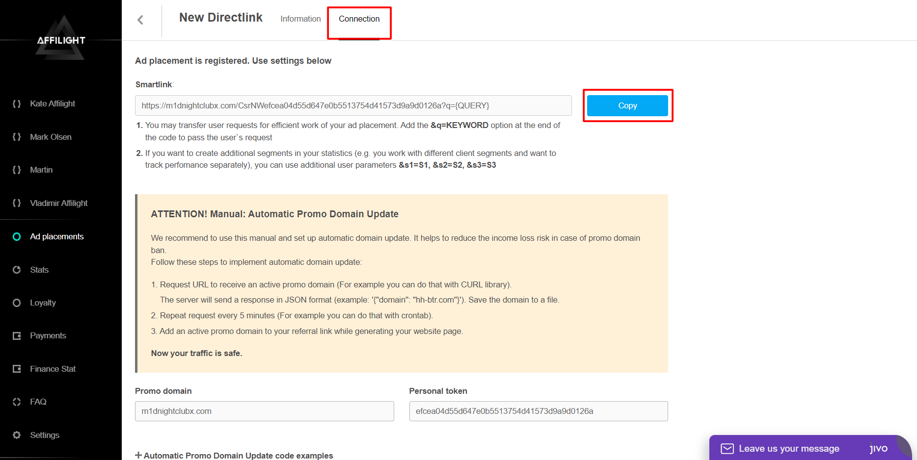 Directlink Creation and Integration Guide